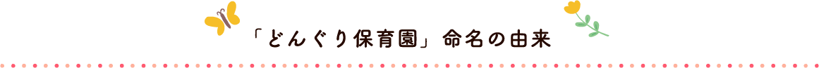 章のタイトル画像：どんぐり保育園めいめいの由来